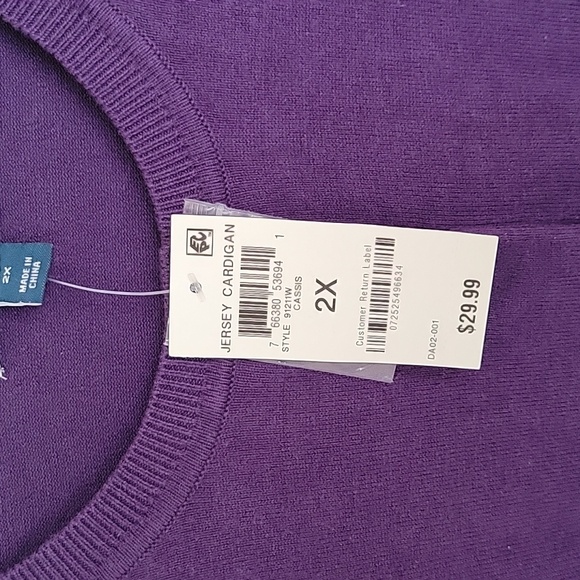 Karen Scott Cardigan Sweater Size 2X - Picture 2 of 2